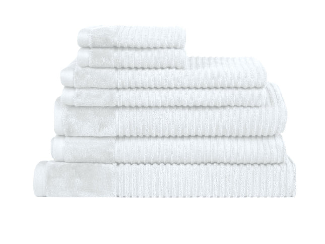 Royal Excellency 7 Piece Cotton Bath Towel Set - White