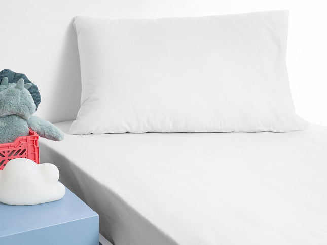 Minikins Junior Cotton Combo Fitted Sheet Set White Single