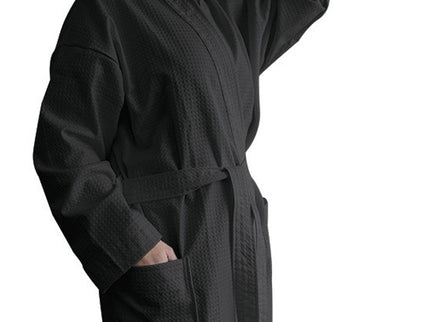 Jason 240GSM Waffle Polyester Cotton Kimono Ebony