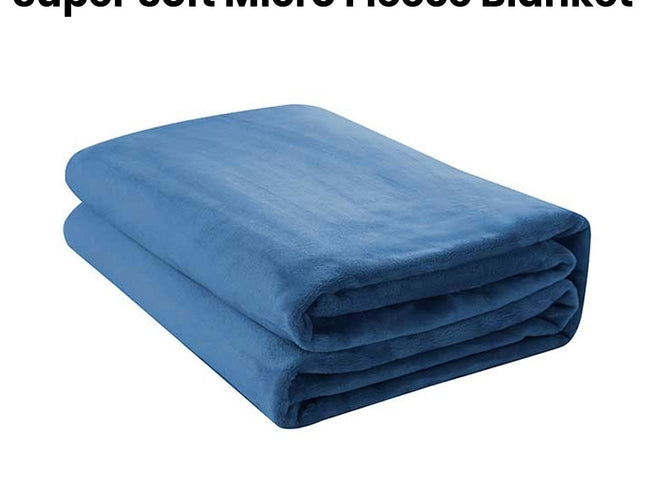 Jason  400GSM Super Soft Micro Fleece Blanket Denim King