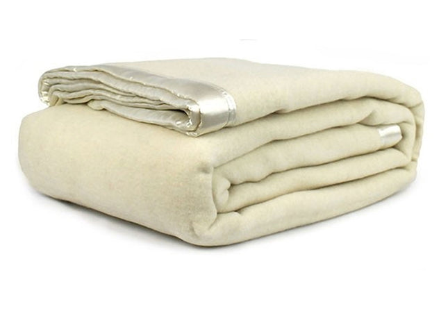 Jason 400GSM Australian Washable Wool Blanket Ivory Single/Double