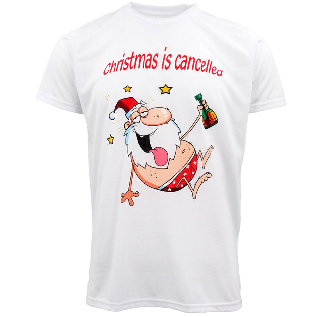 New Funny Adult Xmas Christmas T Shirt Tee Mens Womens 100% Cotton Jolly Ugly, Christmas Is Cancelled, L