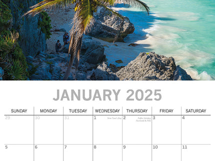 Travel the World 2025 Square Wall Calendar 16 Months New Year Xmas Planner Gift