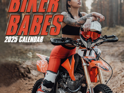Biker Babes 2025 Square Wall Calendar 16 Months Christmas New Year Planner Gift