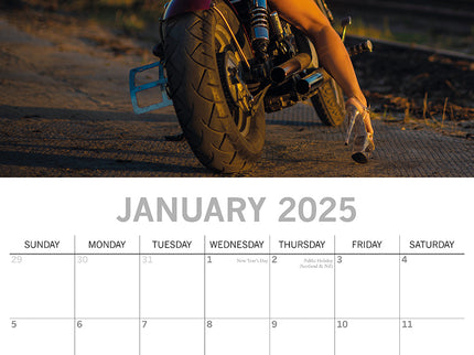 Biker Babes 2025 Square Wall Calendar 16 Months Christmas New Year Planner Gift