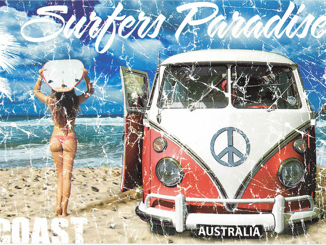 100% Cotton Australian Souvenir Aussie Kangaroos Flag Soft Beach Bath Towel Gift, Surfers Paradise