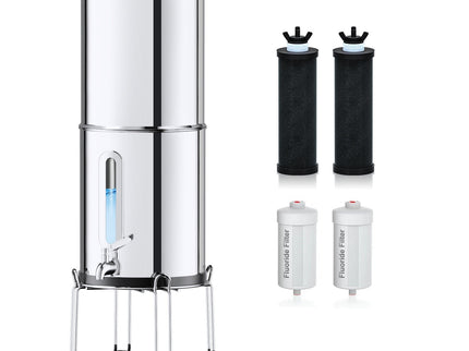 Aimex Portable Water Filter - Gravity-Fed, 304 Stainless Steel, Fluoride Removal