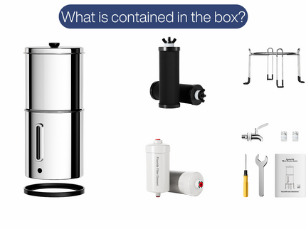Aimex Portable Water Filter - Gravity-Fed, 304 Stainless Steel, Fluoride Removal