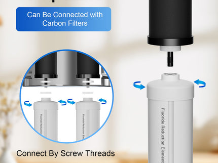 Aimex Portable Water Filter - Gravity-Fed, 304 Stainless Steel, Fluoride Removal