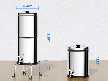 Aimex Portable Water Filter - Gravity-Fed, 304 Stainless Steel, Fluoride Removal