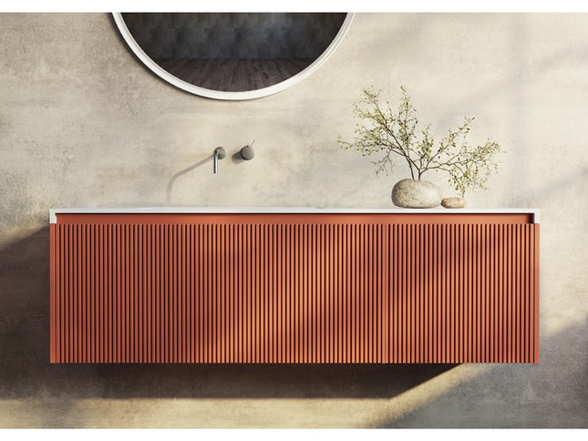 Rimini wall hung bathroom vanity 1400mm Potter√ïs Clay