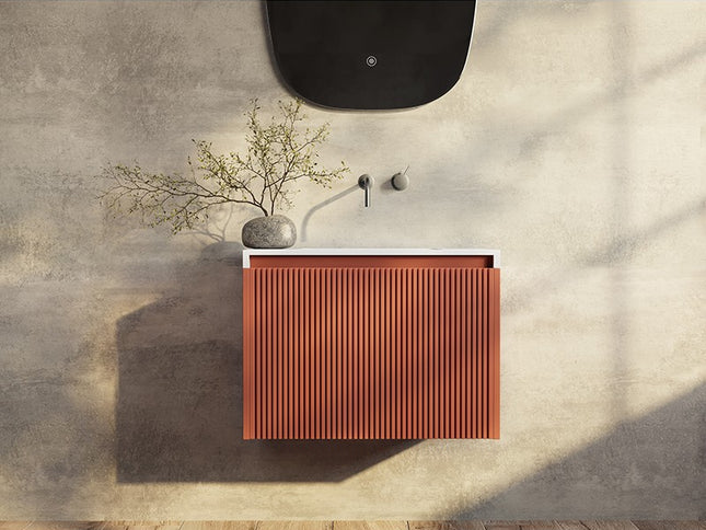 Rimini wall hung bathroom vanity 600mm Potter√ïs Clay