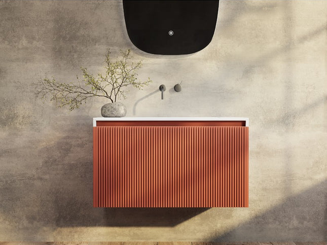 Rimini wall hung bathroom vanity 800mm Potter√ïs Clay