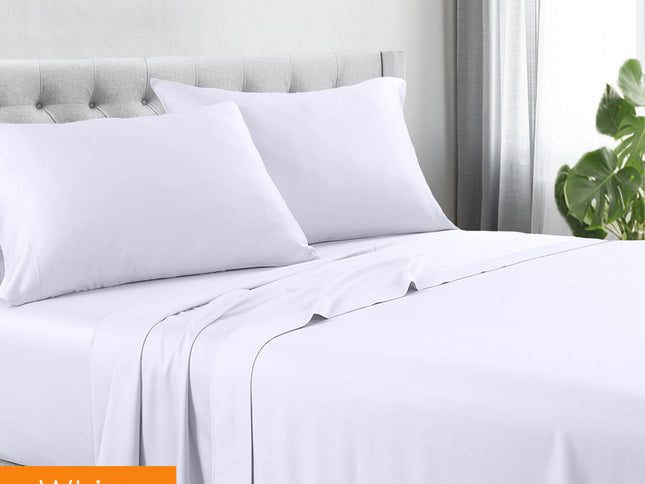 1200tc hotel quality cotton rich sheet set queen white