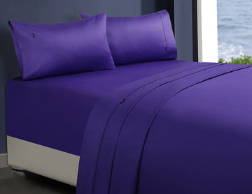 1000tc egyptian cotton 1 fitted sheet and 2 pillowcases mega queen violet