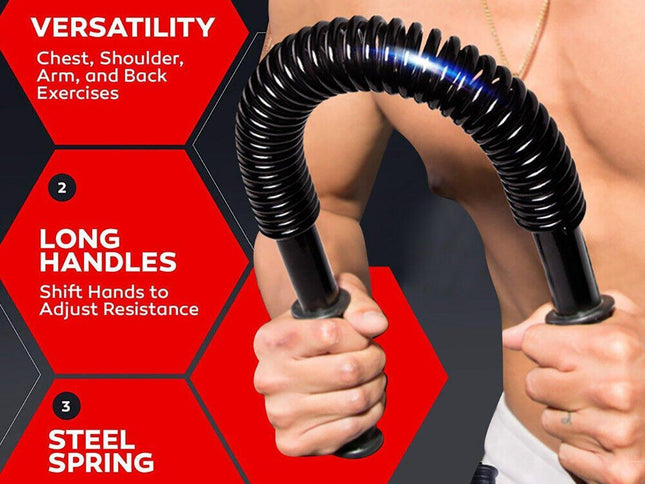 Spring Arm Power Rod Grip Puller Home Fitness Equipment for Strength Training - 60KG