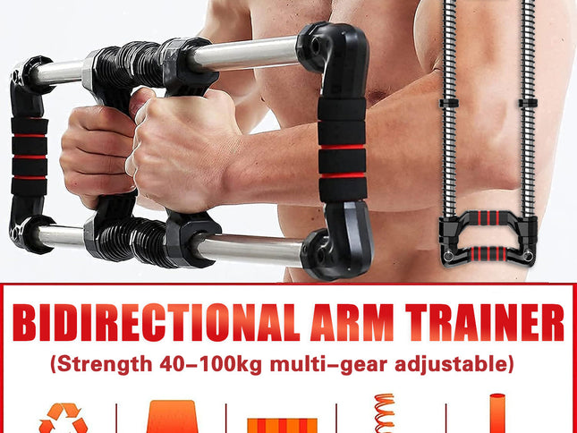 Arm Trainer Pull Press Bar 100kg Resistance Chest Abdomen Home Fitness Equipment