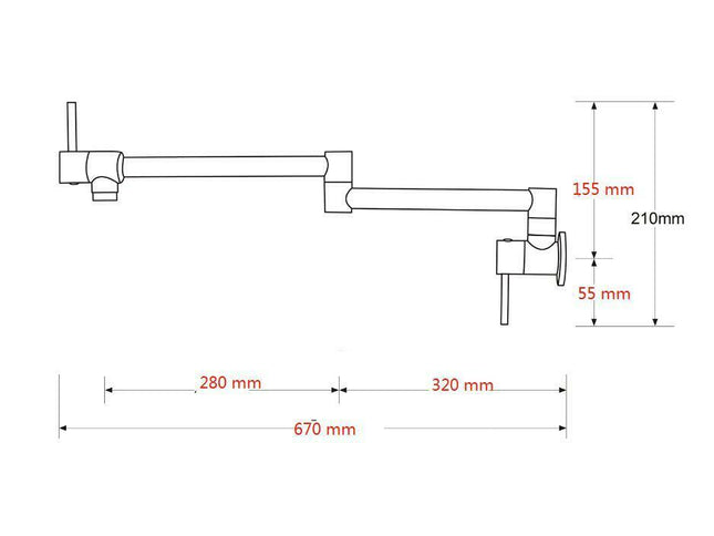 2023 Brushed Gold Kitchen tap Wall Mounted Pot Filler Single Cold Water inlet
