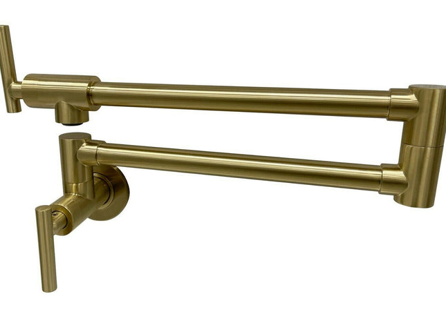 2023 Brushed Gold Kitchen tap Wall Mounted Pot Filler Single Cold Water inlet