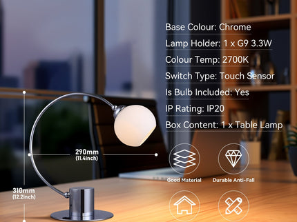 Penelope Touch Table Lamp - Chrome