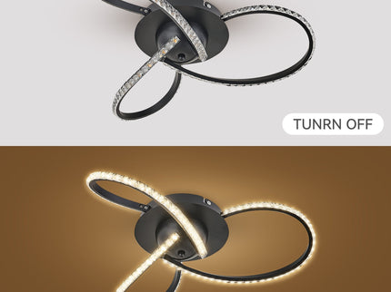 Irie Dimmable 3 Lights LED Ceiling Light - Black