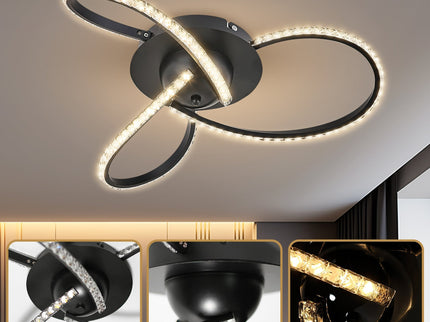 Irie Dimmable 3 Lights LED Ceiling Light - Black