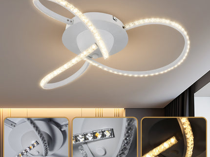Irie Dimmable 3 Lights LED Ceiling Light - White
