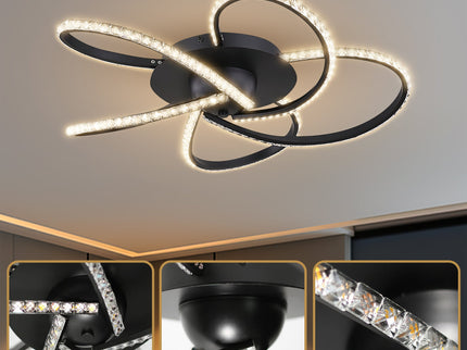 Irie Dimmable 5 Lights LED Ceiling Light - Black