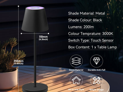 Enoki Portable RGB Table Lamp - Black