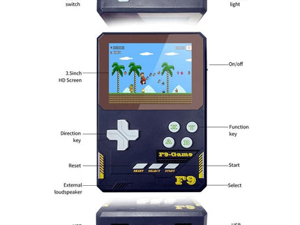 Handheld Game Console For Kids - 3.5 Inch Hd - Dark Blue Gift - Lava Red