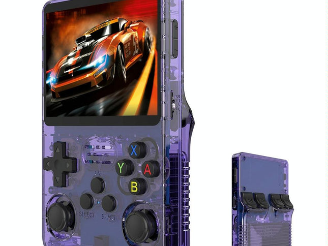 Retro Handheld Game Console With 3.5-Inch Ips Screen - Portable Video Player 128G In Gray Transparent - 128G Purple Transparent