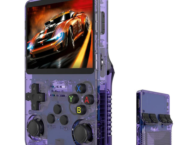 Retro Handheld Game Console With 3.5-Inch Ips Screen - Portable Video Player 128G In Gray Transparent - 128G Purple Transparent