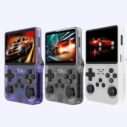 Retro Handheld Game Console With 3.5-Inch Ips Screen - Portable Video Player 128G In Gray Transparent - 128G White