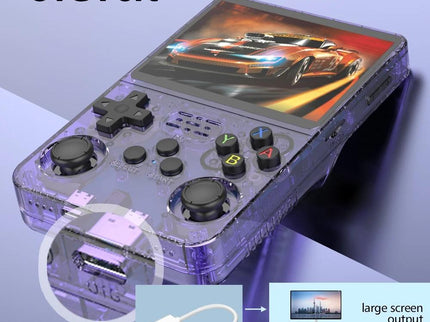 Retro Handheld Game Console With 3.5-Inch Ips Screen - Portable Video Player 128G In Gray Transparent - 128G White
