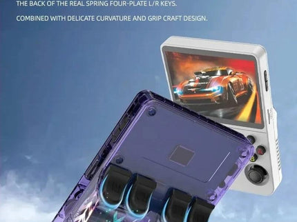 Retro Handheld Game Console With 3.5-Inch Ips Screen - Portable Video Player 128G In Gray Transparent - 128G White