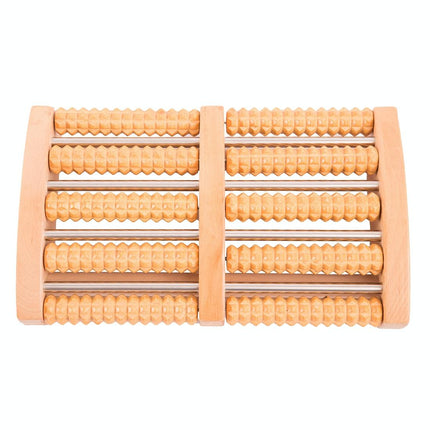 5-Row Solid Wood Foot Massager Non-Slip & Thickened