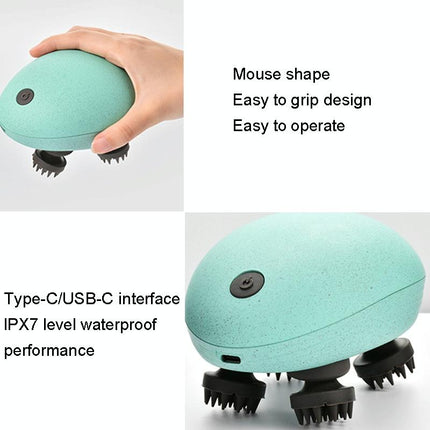 Compact Electric Head Massager Fits All Hair Types - Blue