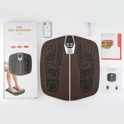 Foldable Ems Foot Massager Pad With Remote Coffee