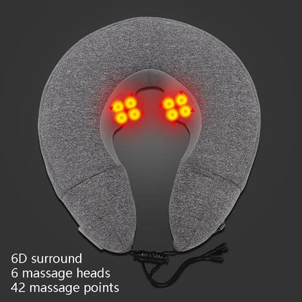 Gray Inflatable Neck Massager Pillow For Cervical Spine