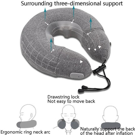 Gray Inflatable Neck Massager Pillow For Cervical Spine