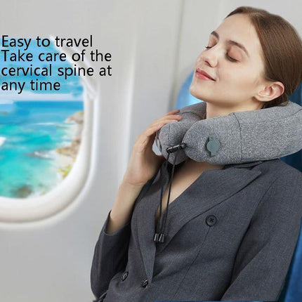 Gray Inflatable Neck Massager Pillow For Cervical Spine