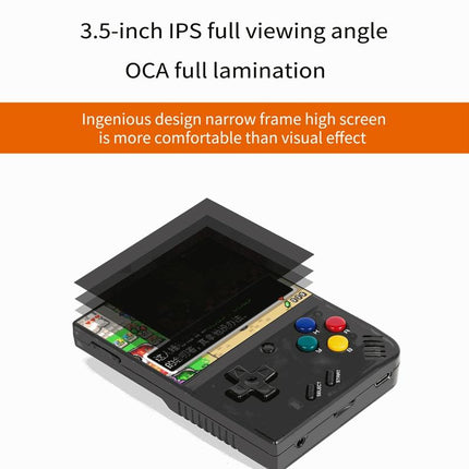 Retro Handheld Game Console With 25K Games - 3.5 Ips Screen - 128G Storage - Transparent Black - 128Gb 28K Games