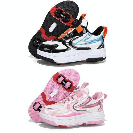 29 Size Children's Two-wheeled Roller Skating Shoes - Xf18 Pink - 29