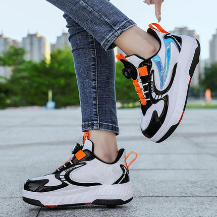 29 Size Children's Two-wheeled Roller Skating Shoes - Xf18 Pink - 29