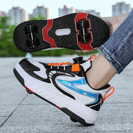 29 Size Children's Two-wheeled Roller Skating Shoes - Xf18 Pink - 29