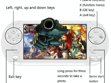 Retro Handheld Game Console With 5.1 Screen & 8G Memory - Black