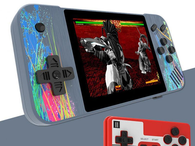Macaron Handheld Game Console With 3.5 Screen - 800 Built-In Games For Dual Players - Grey