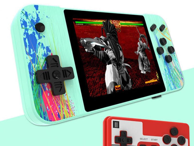 Macaron Handheld Game Console With 3.5 Screen - 800 Built-In Games For Dual Players - Green