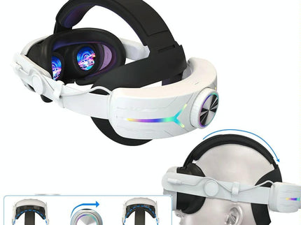 Foldable Rgb Headset for Meta Quest 3 - Usb Rechargeable - Black