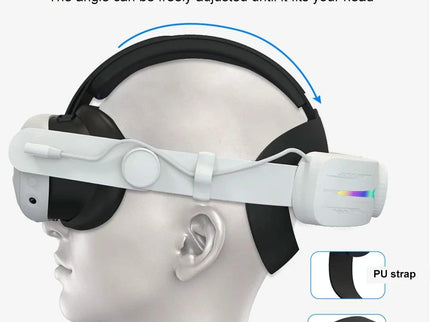 Foldable Rgb Headset for Meta Quest 3 - Usb Rechargeable - Black